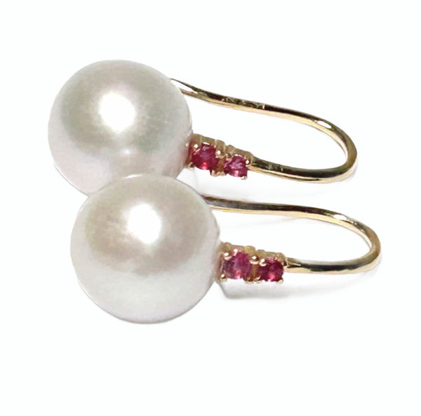 Best Gift Round 10.0mm White Edison Cultured Pearl Dangle Hook Earrings