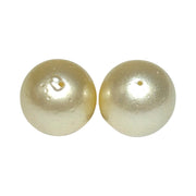 A Pair Round 12.7mm Natural Pale Gold Australia South Sea Pearl Loose