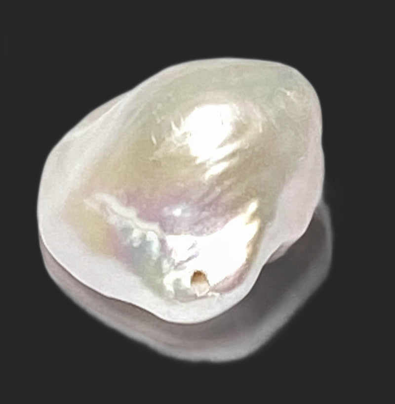 RARE 19.5 x 14.3 x 25mm Keshi White Baroque Cultured Drilled Loose Pearl