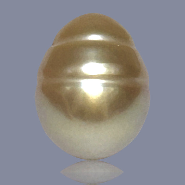 Oval Giant 13.6 x 17.2mm Deep Gold Philippines South Sea Loose Pearl