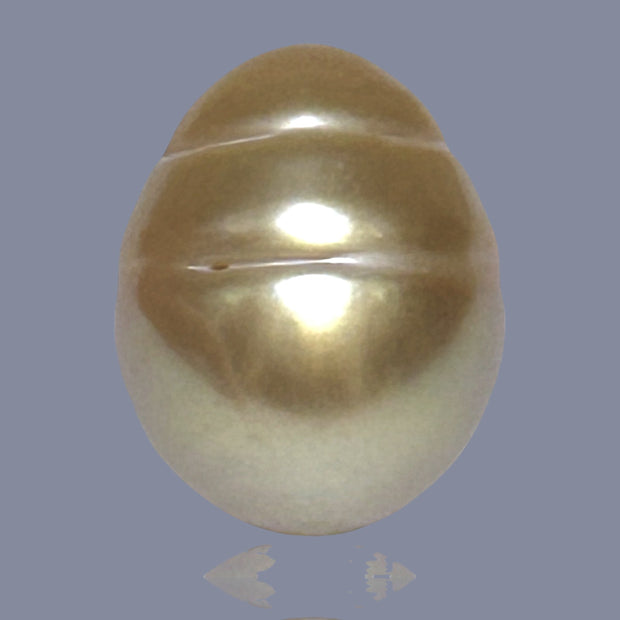 Oval Giant 13.6 x 17.2mm Deep Gold Philippines South Sea Loose Pearl