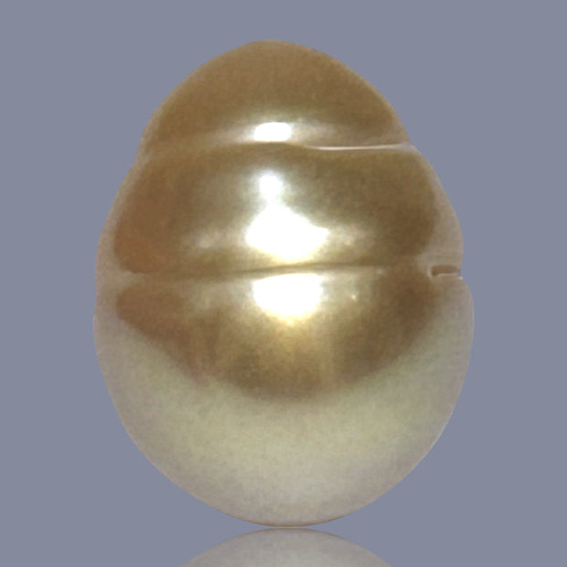 Oval Giant 13.6 x 17.2mm Deep Gold Philippines South Sea Loose Pearl