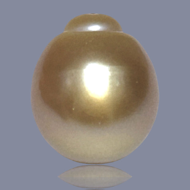 Oval Giant 15.8 x 18.4mm 31.8 Carats Deep Gold South Sea Loose Pearl