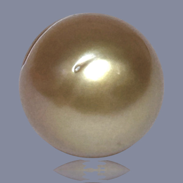 Oval Giant 15.8 x 18.4mm 31.8 Carats Deep Gold South Sea Loose Pearl