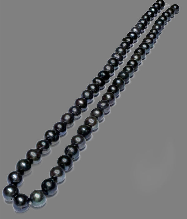 Round 7 - 7.5mm Edison Peacock Blue Green Cultured Pearl 16" Strand