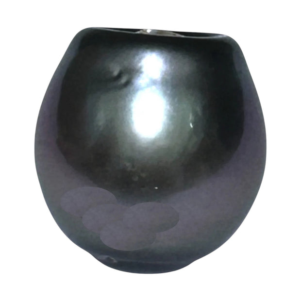 Huge Oval 11.9 x 12.5mm Peacock Gray Green Tahitian Sea Pearl Loose