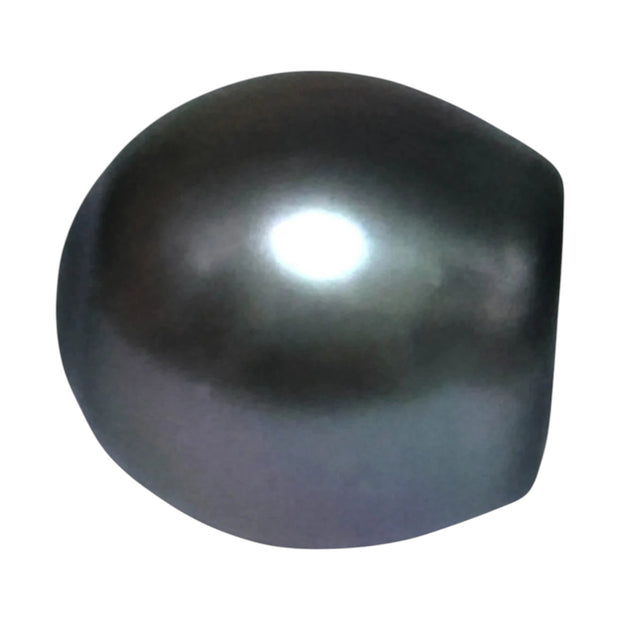 Huge Oval 11.9 x 12.5mm Peacock Gray Green Tahitian Sea Pearl Loose