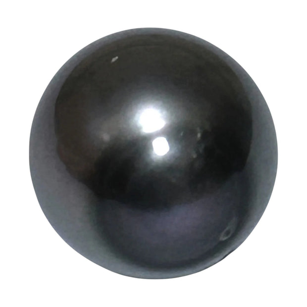 Huge Oval 11.9 x 12.5mm Peacock Gray Green Tahitian Sea Pearl Loose