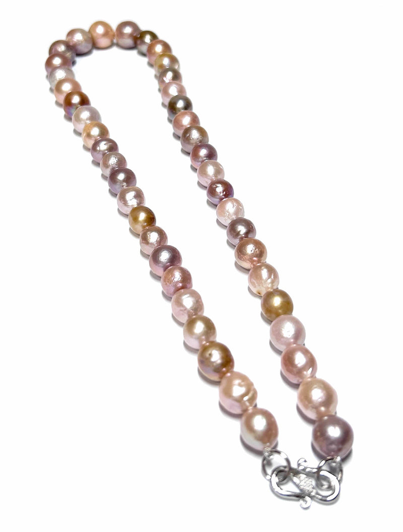 Oval Round 10 - 13.5mm Edison Multicolor Cultured Pearl 21" Necklace