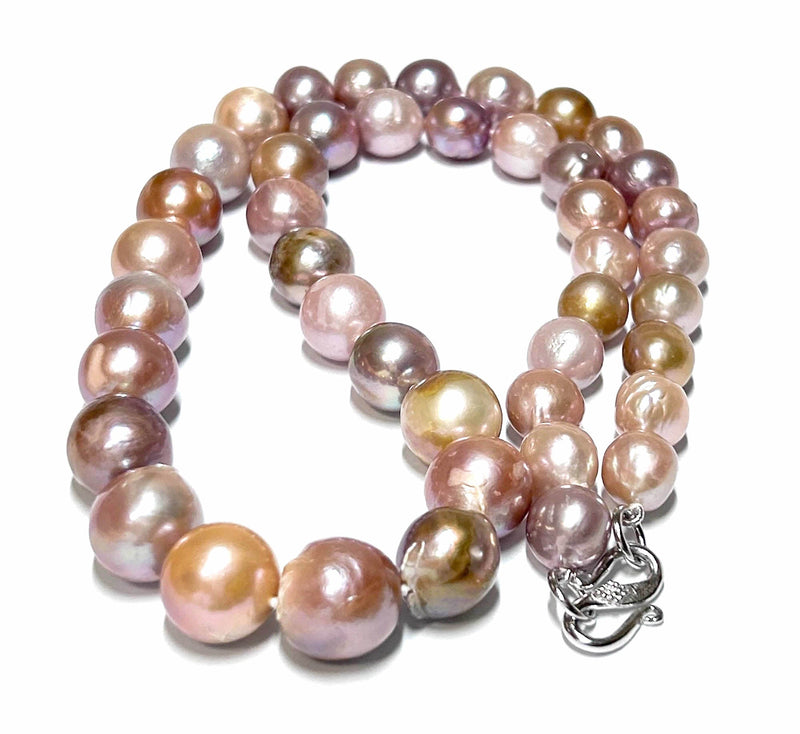 Oval Round 10 - 13.5mm Edison Multicolor Cultured Pearl 21" Necklace