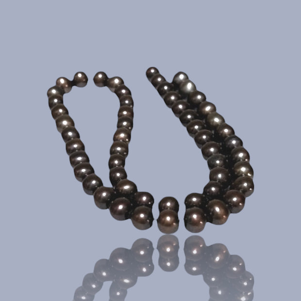 Fantastic 8 - 8.2mm Chocolate Brown Bronze Round Pearl 16" Strand