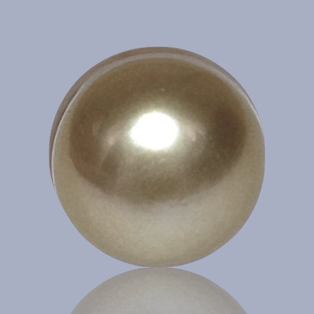 Oval Drop 14.5 x 17.5mm 26.4 Carats Deep Gold South Sea Loose Pearl