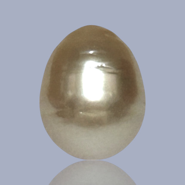 Oval Drop 14.3 x 17.7mm Deep Gold Philippines South Sea Loose Pearl