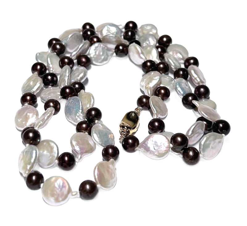 4A+ Round 6-6.5mm Natural Silver Gray Cultured Pearl 16" Strand