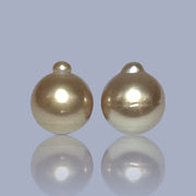 A Pair 11.8 x 13.4mm 23.2 Carat Deep Gold Philippines South Sea Pearl