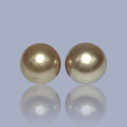 A Pair 11.8 x 13.4mm 23.2 Carat Deep Gold Philippines South Sea Pearl