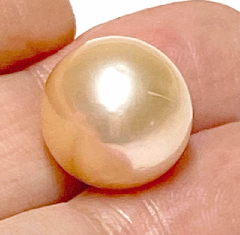 5A Luster Round 13.1mm 15.8 Carat Peach Gold Pink Edison Pearl Loose