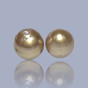 Silky A Pair 11.8 x 13mm Deep Gold Philippines South Sea Loose Pearl