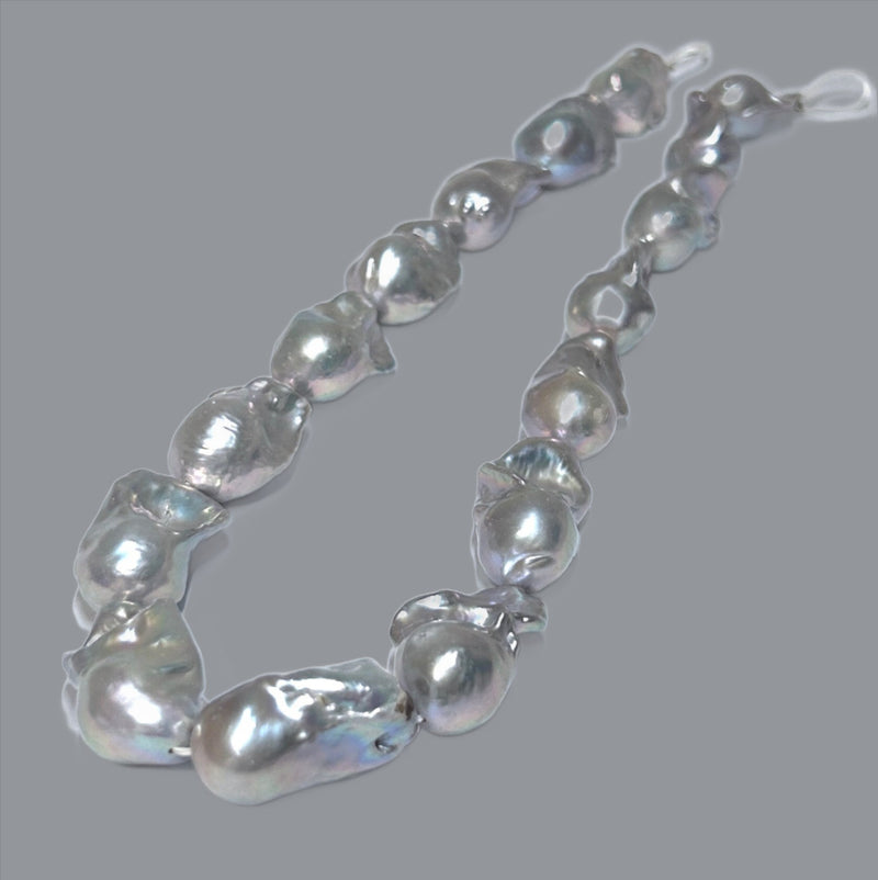 Giant Special Baroque 16 - 24mm White Cultured Keshi Pearl 16" Strand