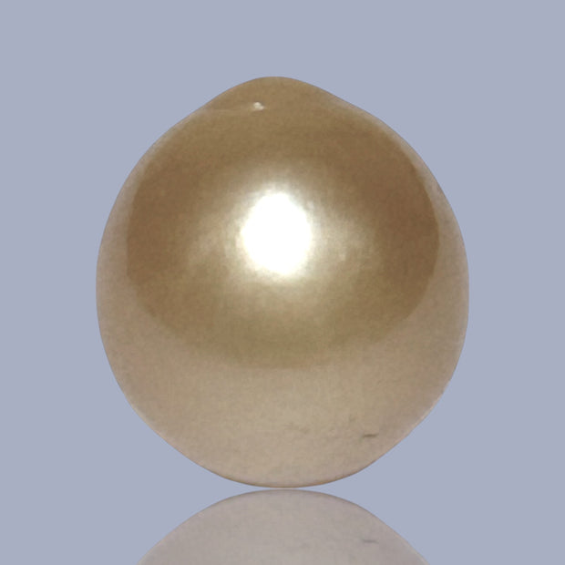 Unique 13.6 x 15mm 19.8 Carats Indonesia South Sea Gold Oval Pearl