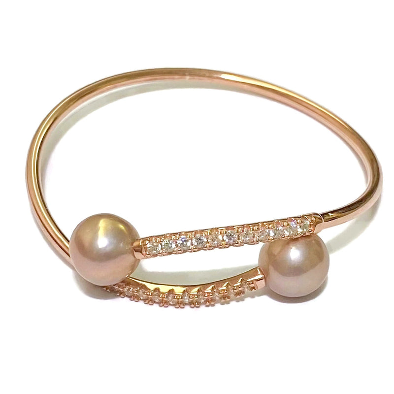 Natural Colors Edison 10-10.5mm Pearl 3 Colors Bangle 7-8 Inches