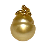 Stunning 10.7 x 12.3mm Golden Philippines South Sea Pearl Pendant