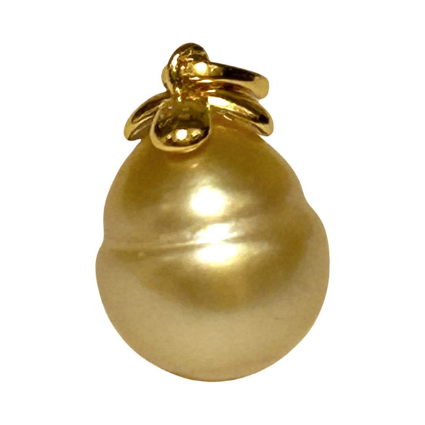 Stunning 10.7 x 12.3mm Golden Philippines South Sea Pearl Pendant