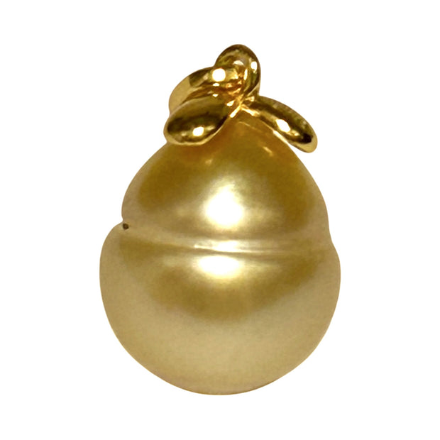 Stunning 10.7 x 12.3mm Golden Philippines South Sea Pearl Pendant