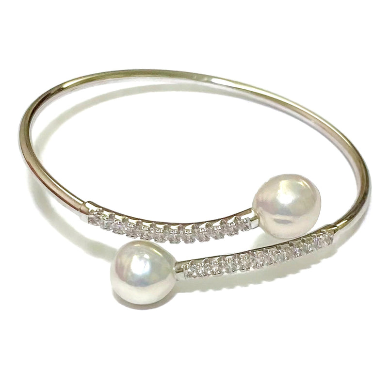 Natural Colors Edison 10-10.5mm Pearl 3 Colors Bangle 7-8 Inches