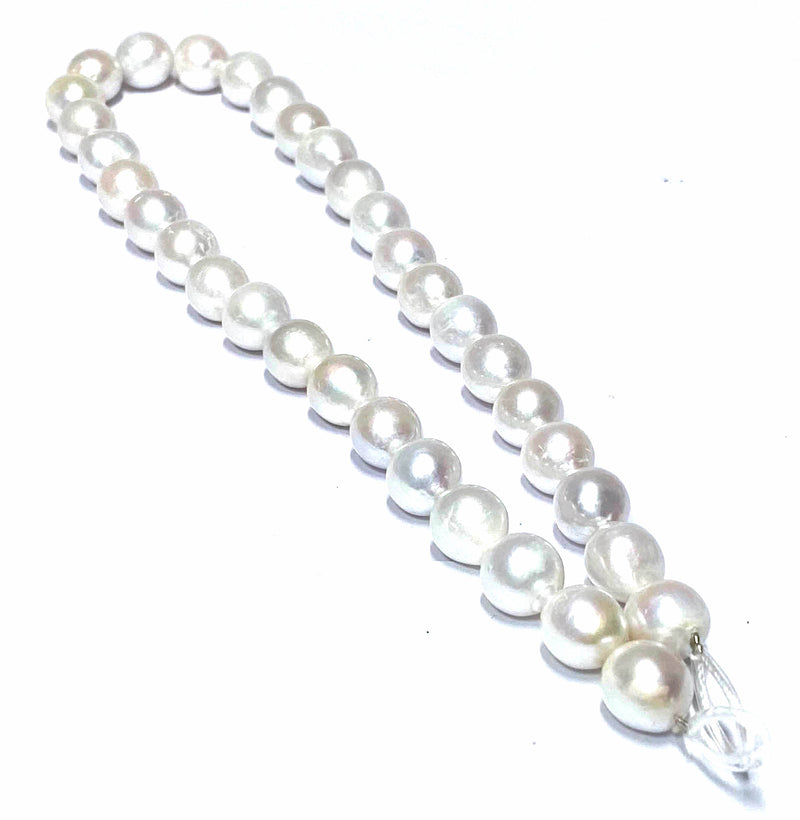 Giant 11 - 13mm 34 pcs Edison White Oval Round Cultured Pearl 16" Strand