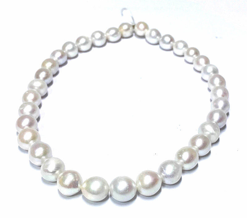 Giant 11 - 13mm 34 pcs Edison White Oval Round Cultured Pearl 16" Strand