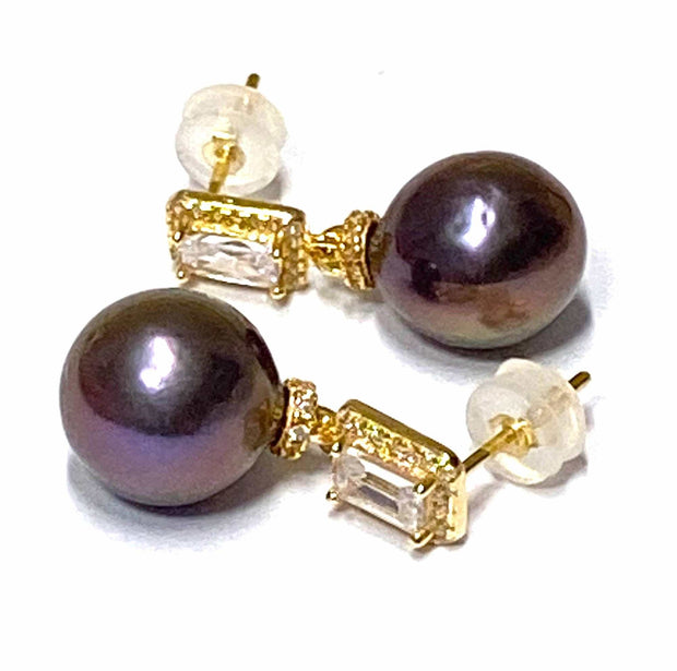 Oval Round 10 x 10.5mm Edison Purple Black Pinkish Pearl EarringsGorgeous 10 x 10.5mm Edison Natural Purple Black Pinkish Cultured Oval Round Pearl Inspiration Dangle Earrings / Best For GiftPEARL INFORMATIONPearl Type: Genuine EdEarringsFine JewelryThe Fine Pearls Jewelry5mm Edison Purple Black Pinkish Pearl Earrings