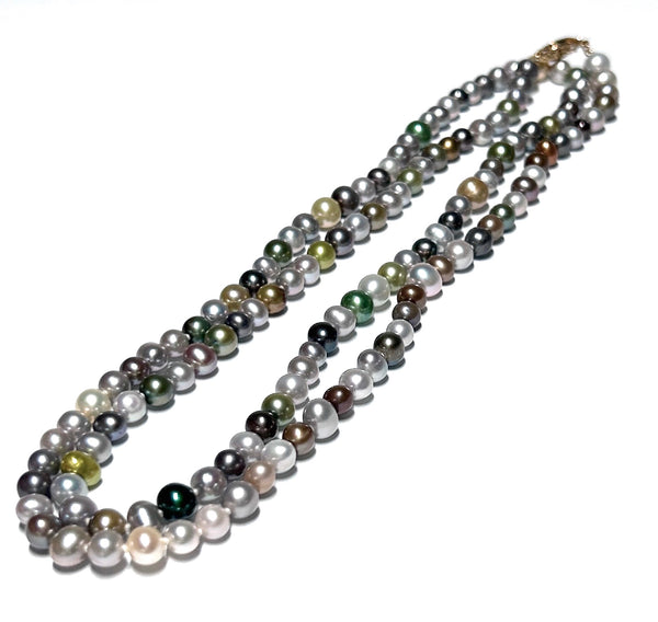 Genuine 5.5 - 7mm Cultured Oval Round Cultured Pearl 32" Necklace