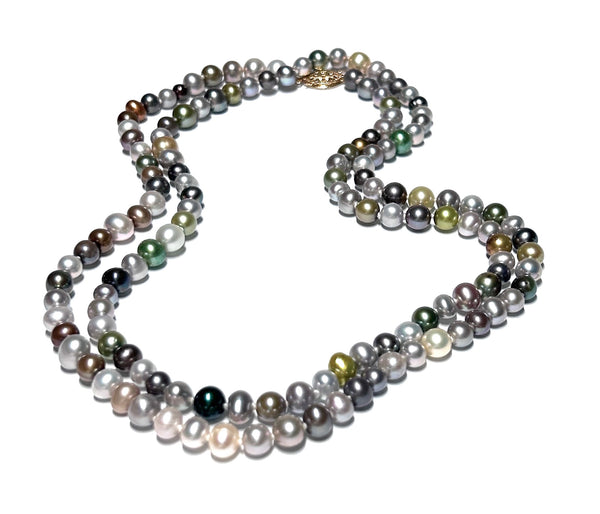 Genuine 5.5 - 7mm Cultured Oval Round Cultured Pearl 32" Necklace