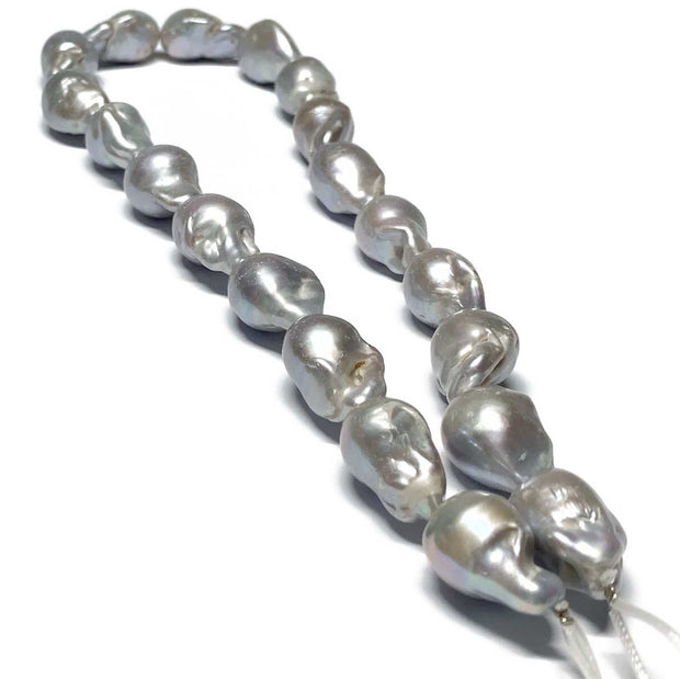 Baroque 13.5 - 22mm Silver Blue Cultured Keshi Kasumi Pearl 16" StrandGiant Special Baroque 13.5 - 22mm Natural Purple Brown Rose Pink Cultured Keshi Kasum Pearl 16" Strand - For Making 18" NecklacePEARL INFORMATIONPearl Type: Genuine NecklacesFine JewelryThe Fine Pearls Jewelry5 - 22mm Silver Blue Cultured Keshi Kasumi Pearl 16" Strand