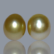 Oval A Pair 10 x 11.9mm 18.2 Carats Deep Gold South Sea Loose Pearl