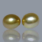 Oval A Pair 10 x 11.9mm 18.2 Carats Deep Gold South Sea Loose Pearl