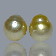 Dazzling A Pair 10 x 11mm 15.4 Carats Natural Gold South Sea Pearls