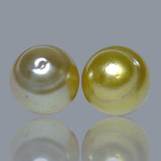 Dazzling A Pair 10 x 11mm 15.4 Carats Natural Gold South Sea Pearls