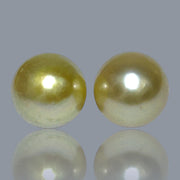 Dazzling A Pair 10 x 11mm 15.4 Carats Natural Gold South Sea Pearls