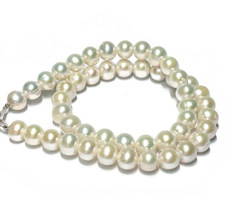 Round 9 - 10mm Edison White Cultured Pearl 16" Strand - Necklace
