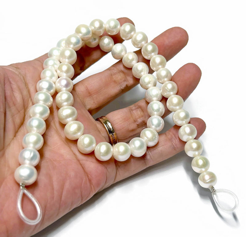 Round 9 - 10mm Edison White Cultured Pearl 16" Strand - Necklace