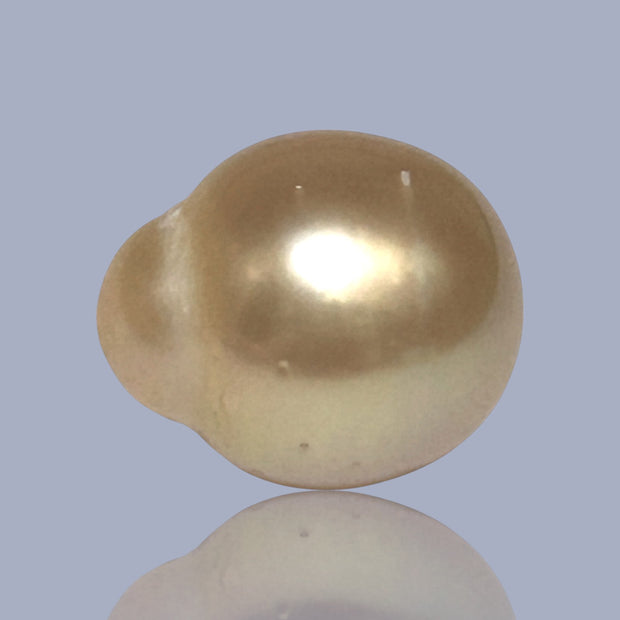 Shiny 15.4 x 18.2mm 29.6 Carat Gold Philippines South Sea Pearl