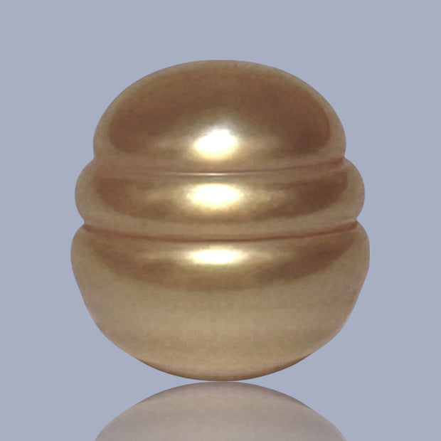 Dazzling 11.4 x 12.2mm Deep Gold Philippines South Sea Pearl Loose