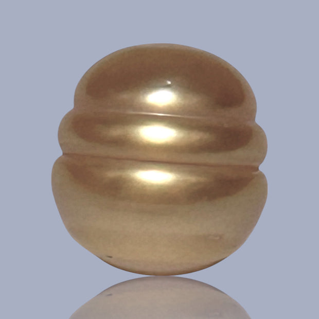 Dazzling 11.4 x 12.2mm Deep Gold Philippines South Sea Pearl Loose