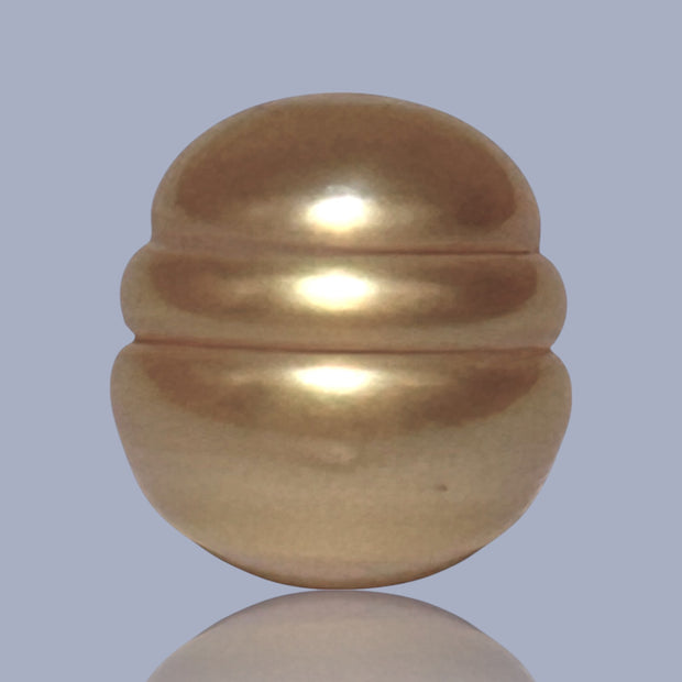 Dazzling 11.4 x 12.2mm Deep Gold Philippines South Sea Pearl Loose