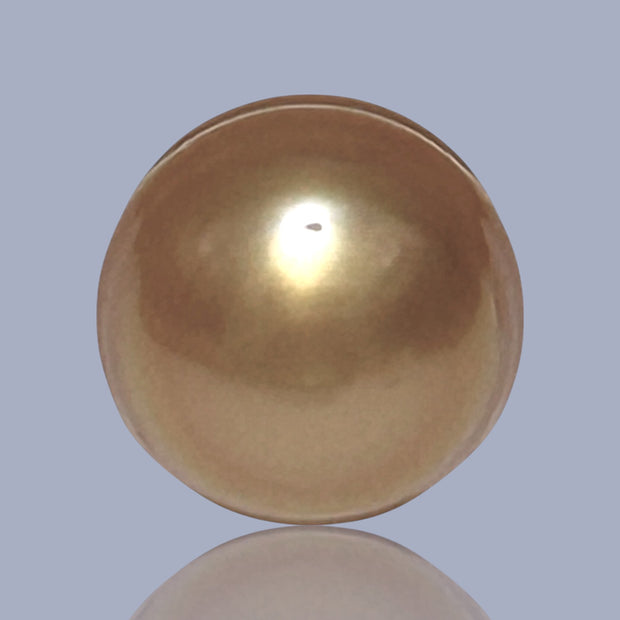 Dazzling 11.4 x 12.2mm Deep Gold Philippines South Sea Pearl Loose