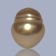 Shiny Baroque 11.6 x 12.2mm 13.2 Carats Deep Gold South Sea Pearl