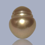 Shiny Baroque 11.6 x 12.2mm 13.2 Carats Deep Gold South Sea Pearl