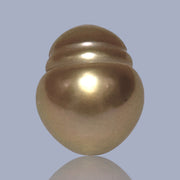 Shiny Baroque 11.6 x 12.2mm 13.2 Carats Deep Gold South Sea Pearl